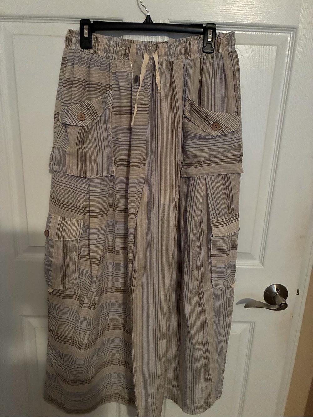 OLI & Hali Striped Cargo Pocket pants Neutral Tones